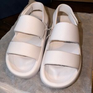 White Cloud type Slide Sandals with Double Straps